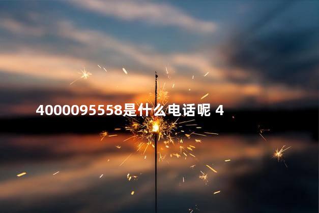 4000095558是什么电话呢 400是什么电话